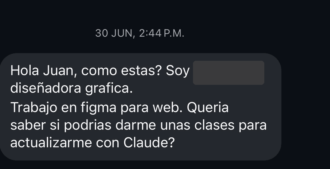 Mensaje: “¿Podrías darme unas clases para actualizarme con Claude?”